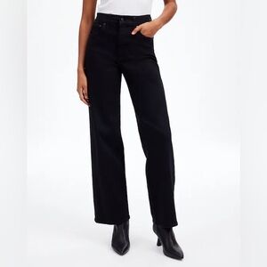 Madewell Petite Perfect Vintage Wide-Leg Jean in Black Rinse Wash